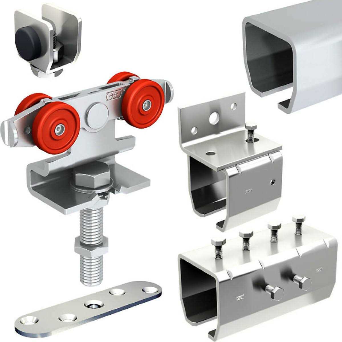 Sliding Exterior Door Hardware Kit 2×76-inch Galvanized Steel Track For 1 Door Up Thick And - Inhomebuy