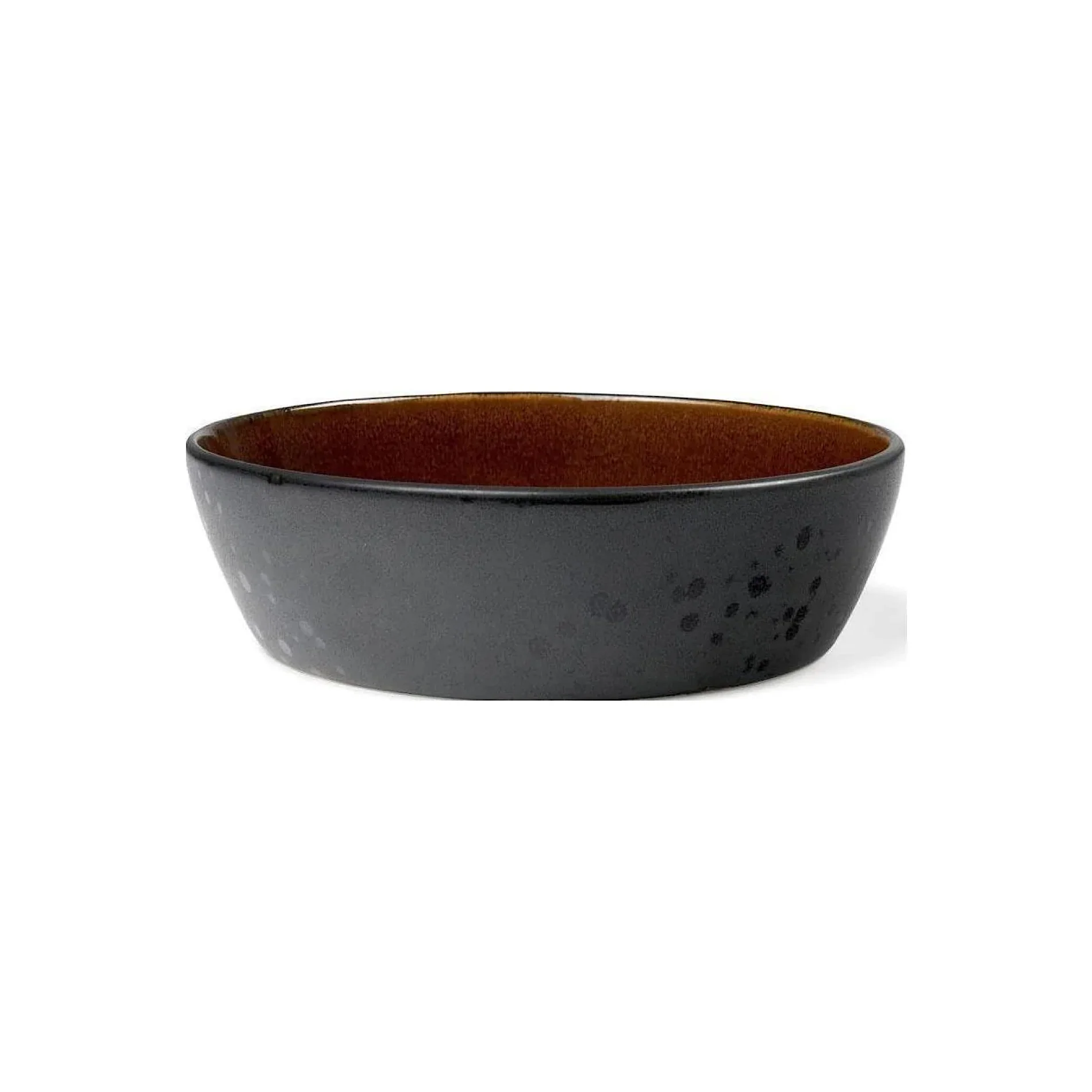 Stoneware Soup Bowl 18cm Black Amber - Inhomebuy