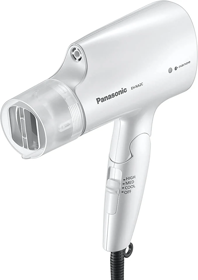 Panasonic Hair Dryer folding handle w/ NANOE & oscillating nozzle, white | EH-NA2C - Inhomebuy