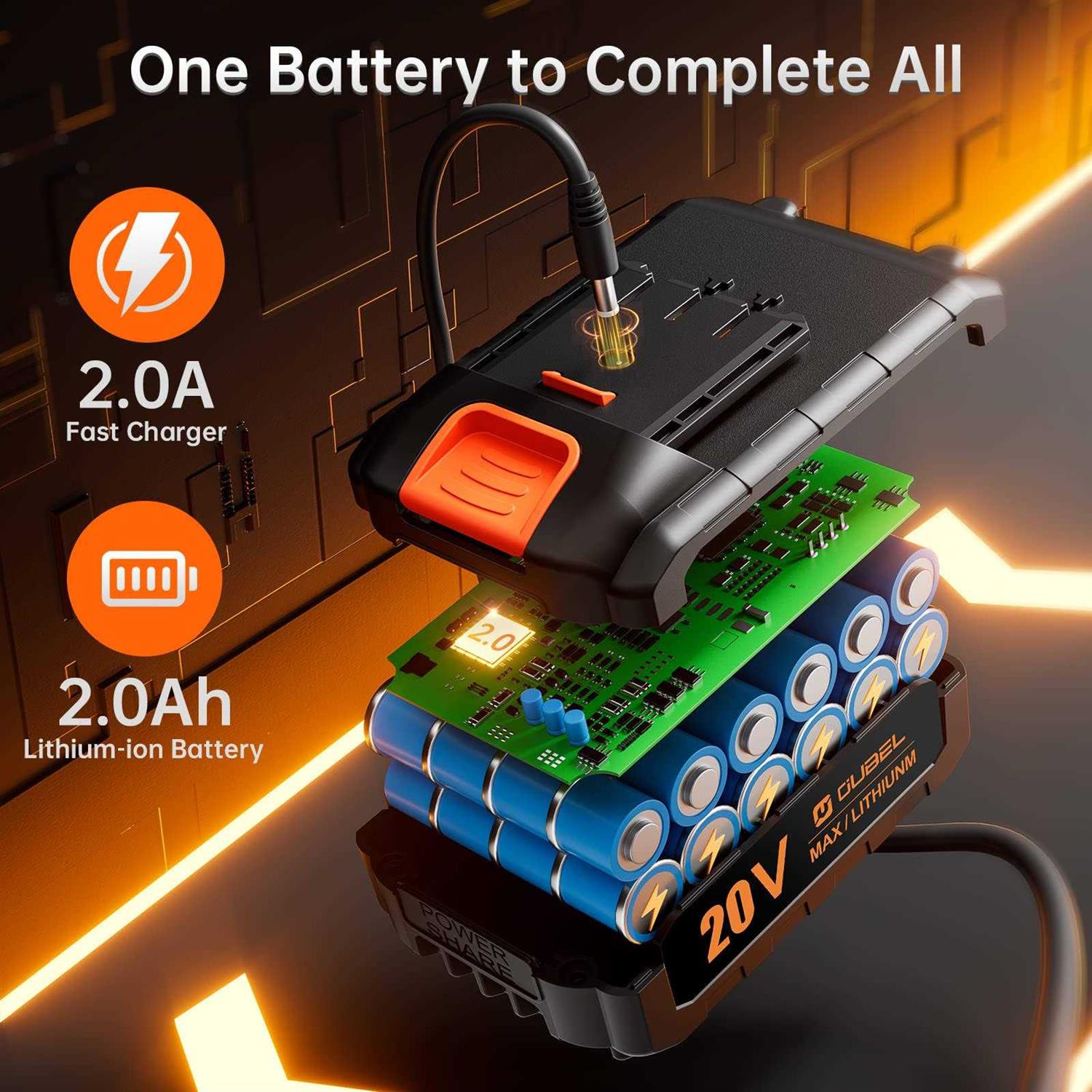 Drill Set OUBEL 12V Cordless Drill with 42 Acessories Home Power Drill Cordless with 3/8 Keyless Chuck - Inhomebuy