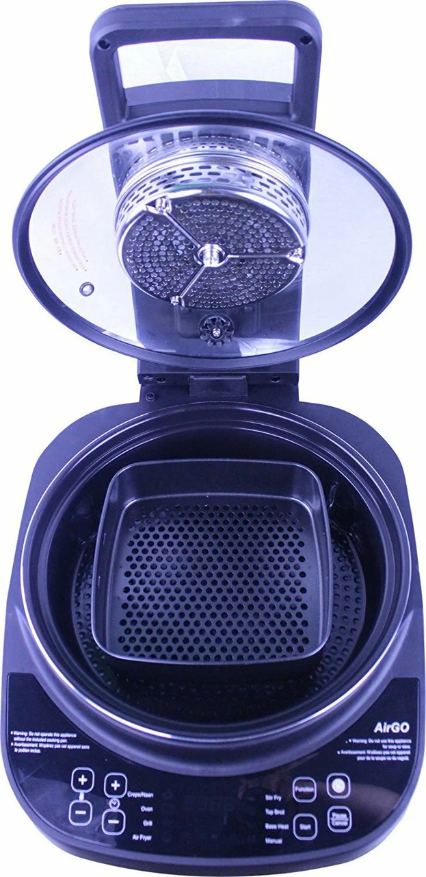 AirGO 5-in-1 Cooking System |AP360| Crepe/Naan Maker, Mini-Oven, Indoor Grill, Air Fryer, Robotic Stir Fryer - Inhomebuy