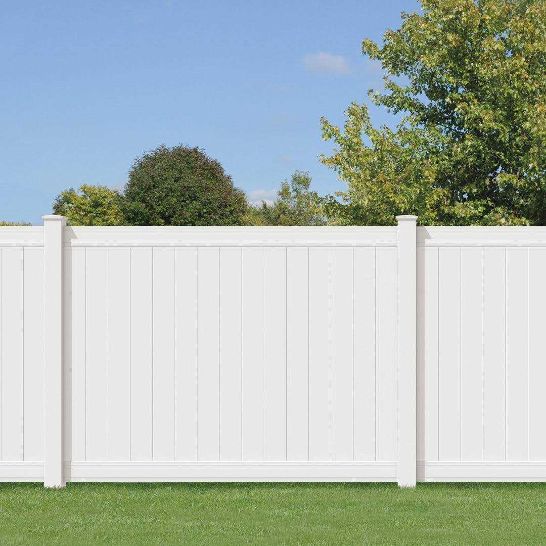 Woodbridge 5 in. x 5 in. x Routed White Vinyl Fence Line Post Outdoor Essentials - Inhomebuy