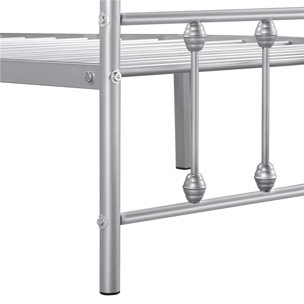 Alden Design Metal Platform Queen Bed with High Headboard, Black - Inhomebuy