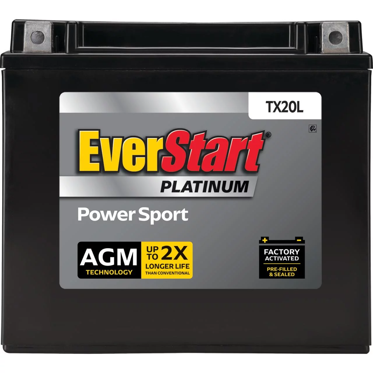 EverStart Premium AGM Power Sport Battery, Group Size TX20L 12 Volt, 310 CCA - Inhomebuy