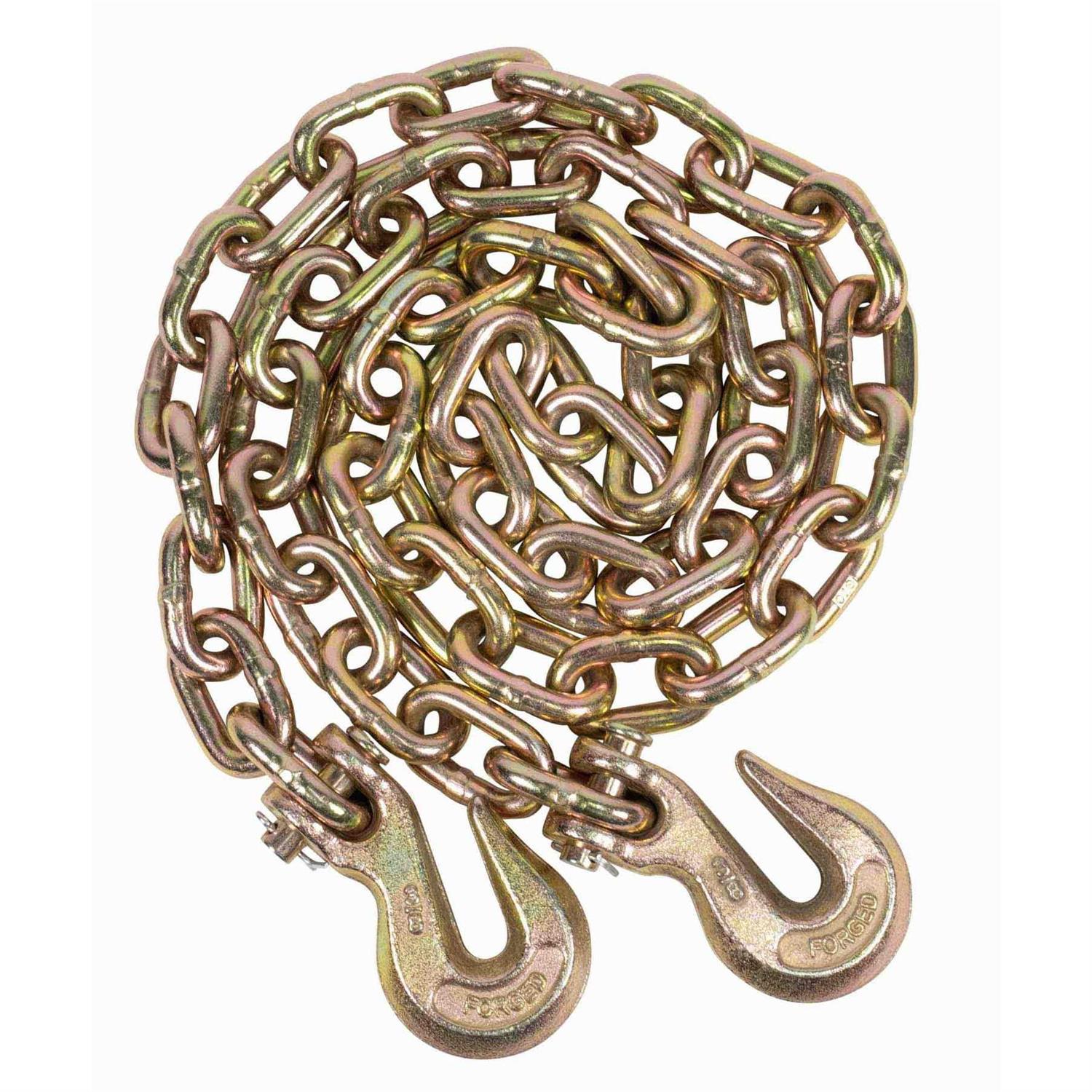 Mytee Products 5/16 inch x 6′ Long Shank J Hook Tow Chain w. RTJ Cluster & Grab Hook - Inhomebuy