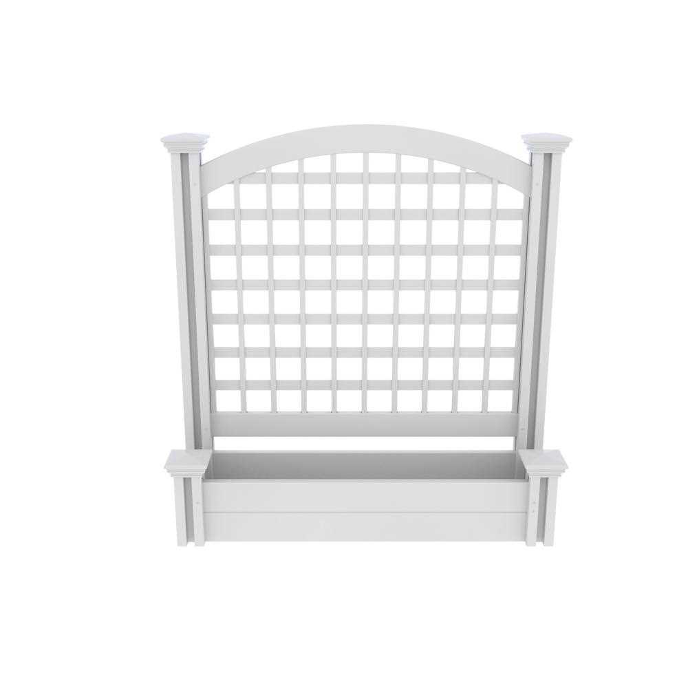 Enclo Privacy Screens 4.8 ft. H x 3 ft. W White Vinyl Highland-Lattice Privacy Screen Kit - Inhomebuy