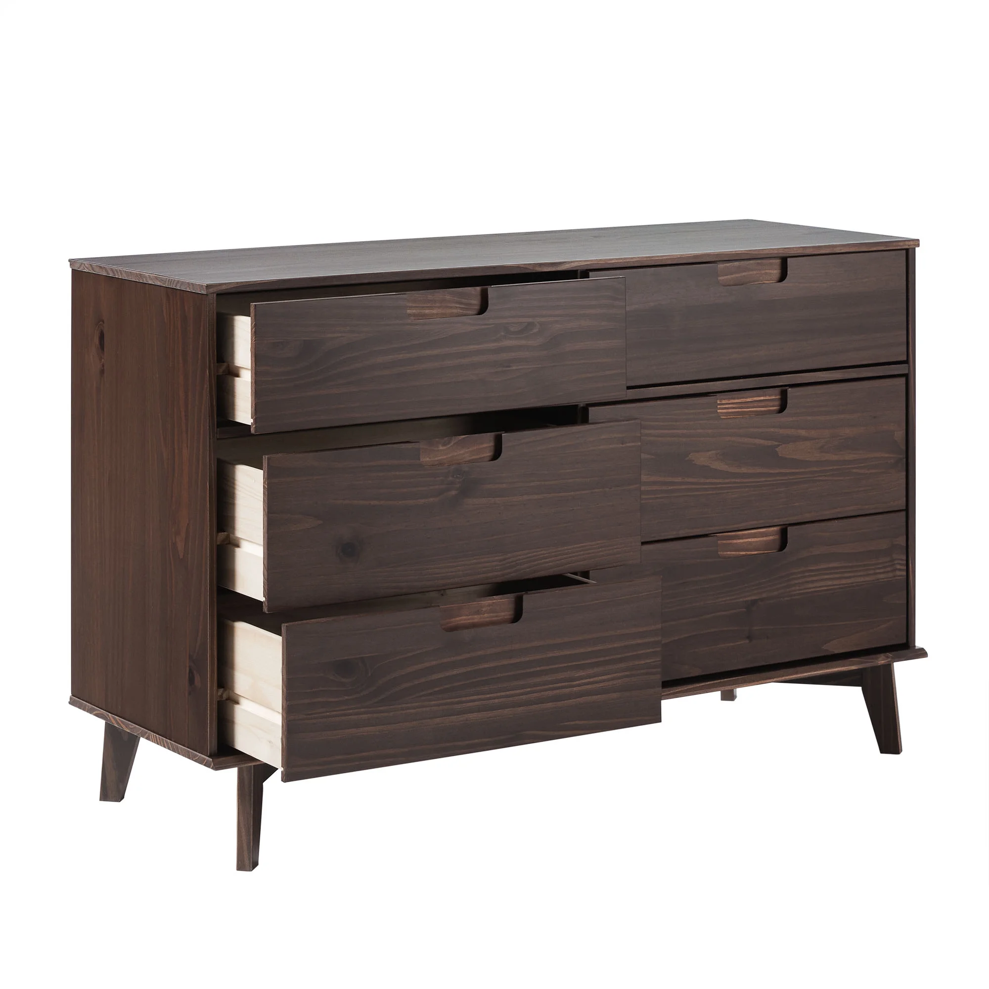 Walker Edison Sonoma 6-Drawer Solid Wood Caramel Dresser - Inhomebuy