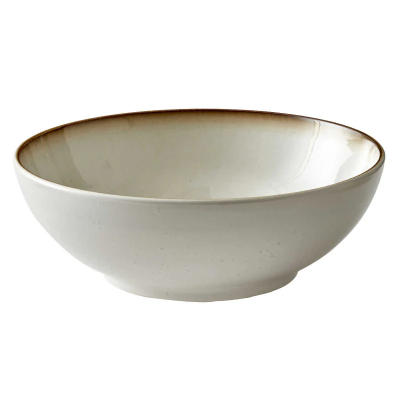 Stoneware Salad Bowl 30 cm Cream, Cream - Inhomebuy