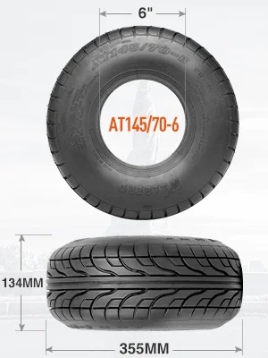 Set 2 HALBERD 145/70-6 4PR Go Kart Street Mini Bike ATV Tires, 145 70-6 Off-road Tires, Tubeless - Inhomebuy