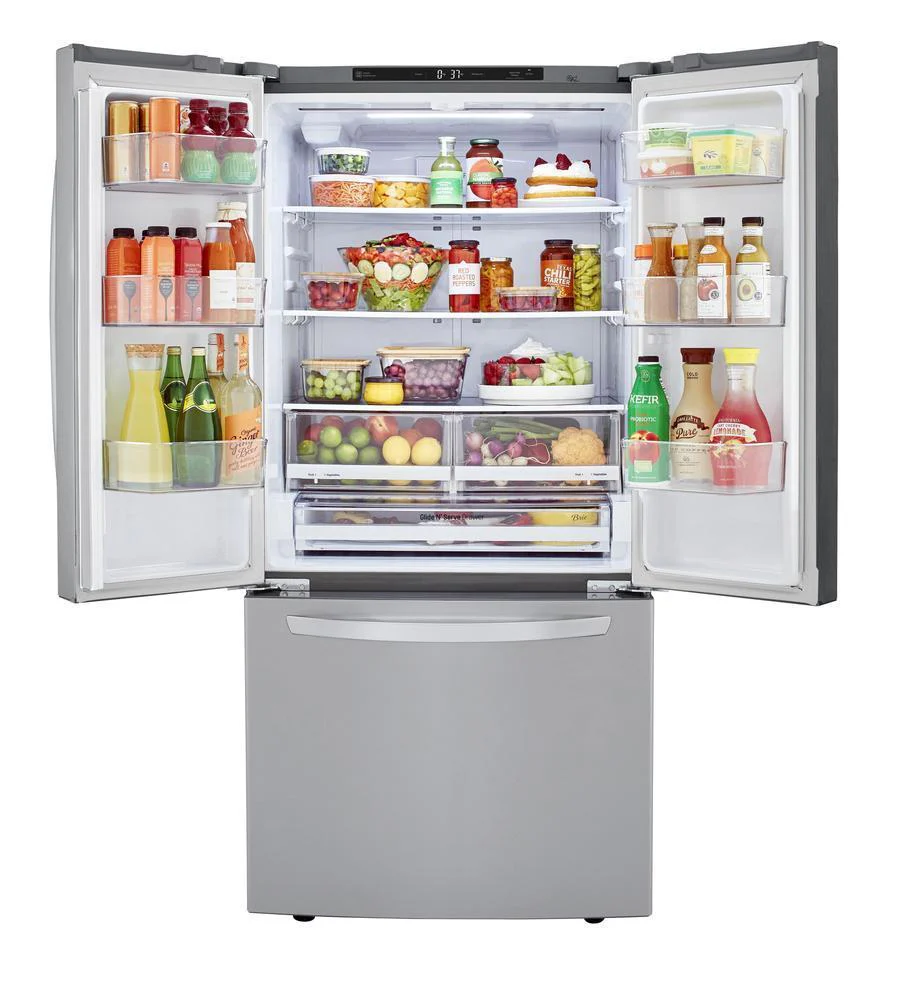 LG 33 IN. 25 CU. FT. SMUDGE-RESISTANT STAINLESS-STEEL FRENCH DOOR REFRIGERATOR WITH SMARTDIAGNOSIS - - Inhomebuy
