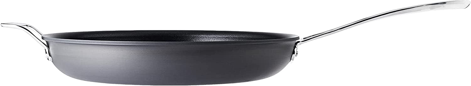 Cuisinart Contour Open Skillet w/ helper handle: 30cm, hard anodized, non-stick | 6422-30HUC - Inhomebuy