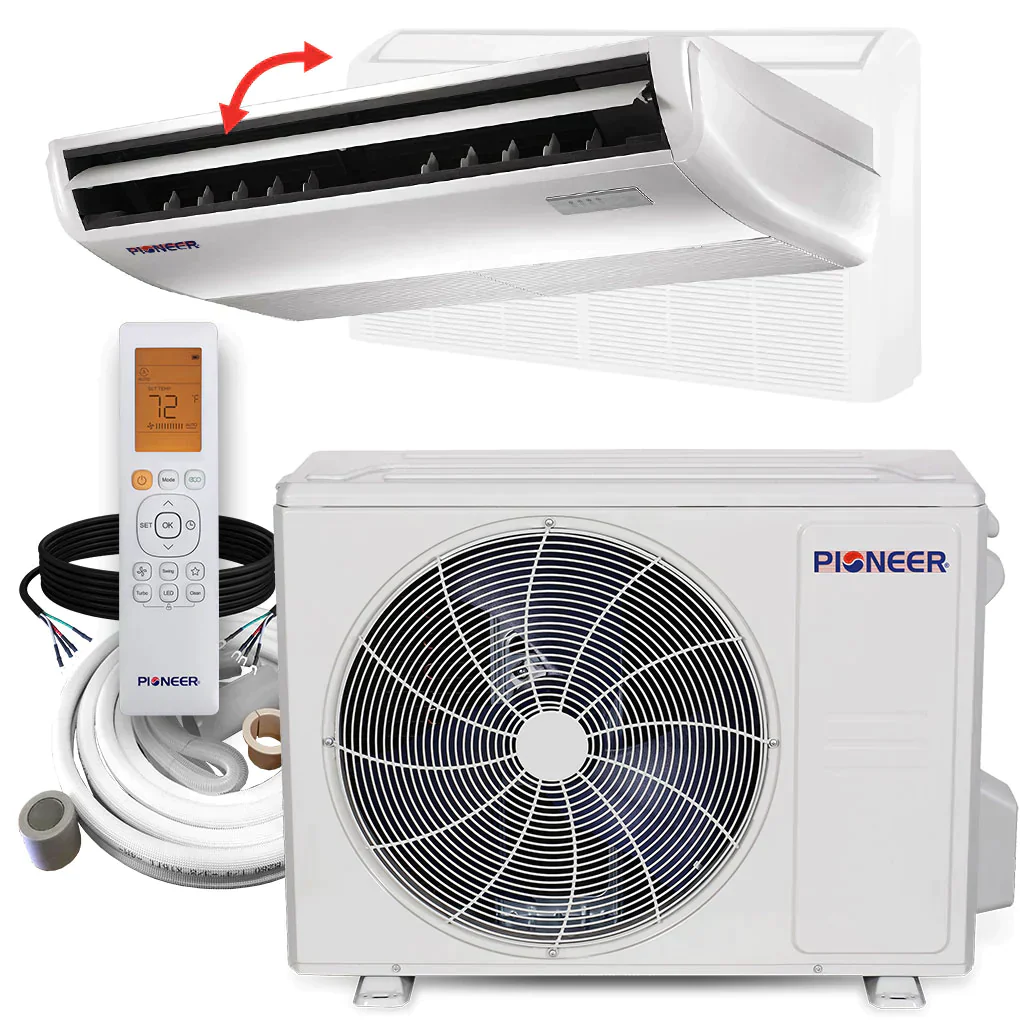 Pioneer® 24,000 BTU 20 SEER Floor/Ceiling Mini-Split Air Conditioner Heat Pump System with 33 ft. Line Sets, UYB024GMFILCAD-33 - Inhomebuy