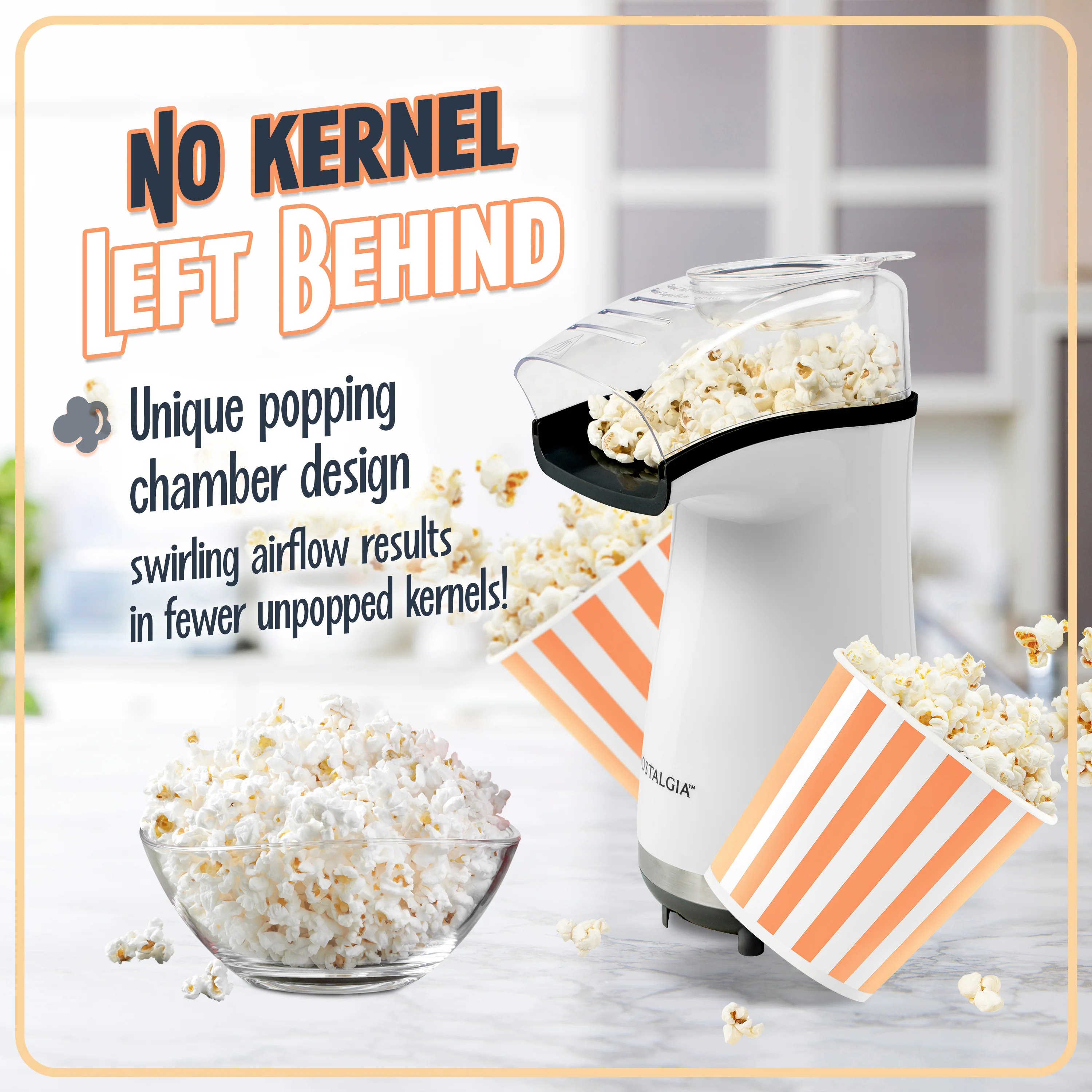 Air-Pop Popcorn Maker, White - Inhomebuy