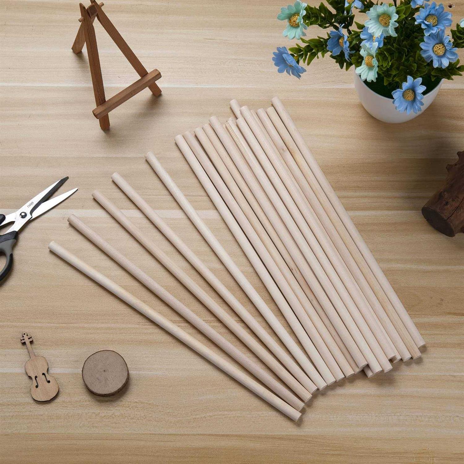 Wooden Dowel Dods Wood Dowels 12 Round Wooden Sticks For Crafts, Macrame Dowel, Unfinished Hardwood Sticks For Arts And Diyers - Inhomebuy