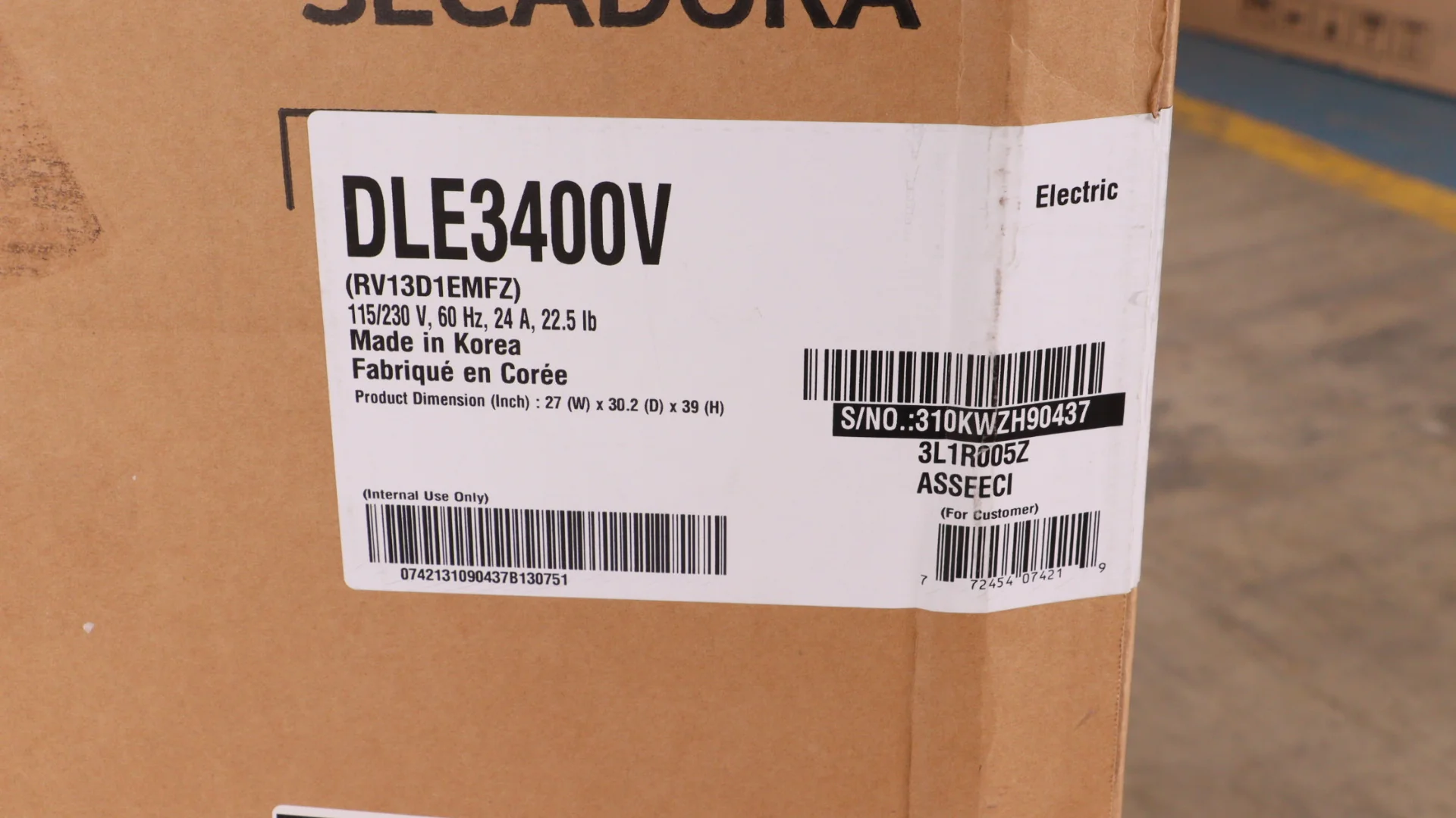 LG 7.4 CU. FT. GRAPHITE STEEL ULTRA LARGE CAPACITY ELECTRIC DRYER WITH SMARTDIAGNOSIS - DLE3400V - Inhomebuy