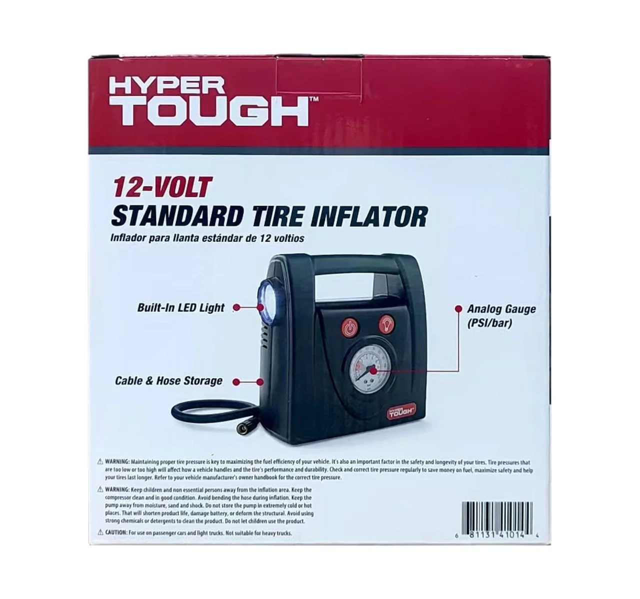 Hyper Tough 12V Standard Tire Inflator - Inhomebuy