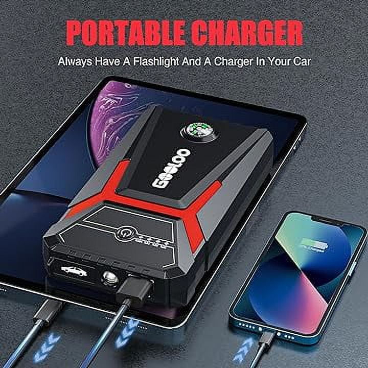 GOOLOO Car Jump Starter,1500A Peak  12V Battery Jump Box with Quick Charge Out(Up to 6.0L Gas and 4.0L Diesel Engines),GE1500 Portable Battery Booster Pack Power Bank Car Starter - Inhomebuy