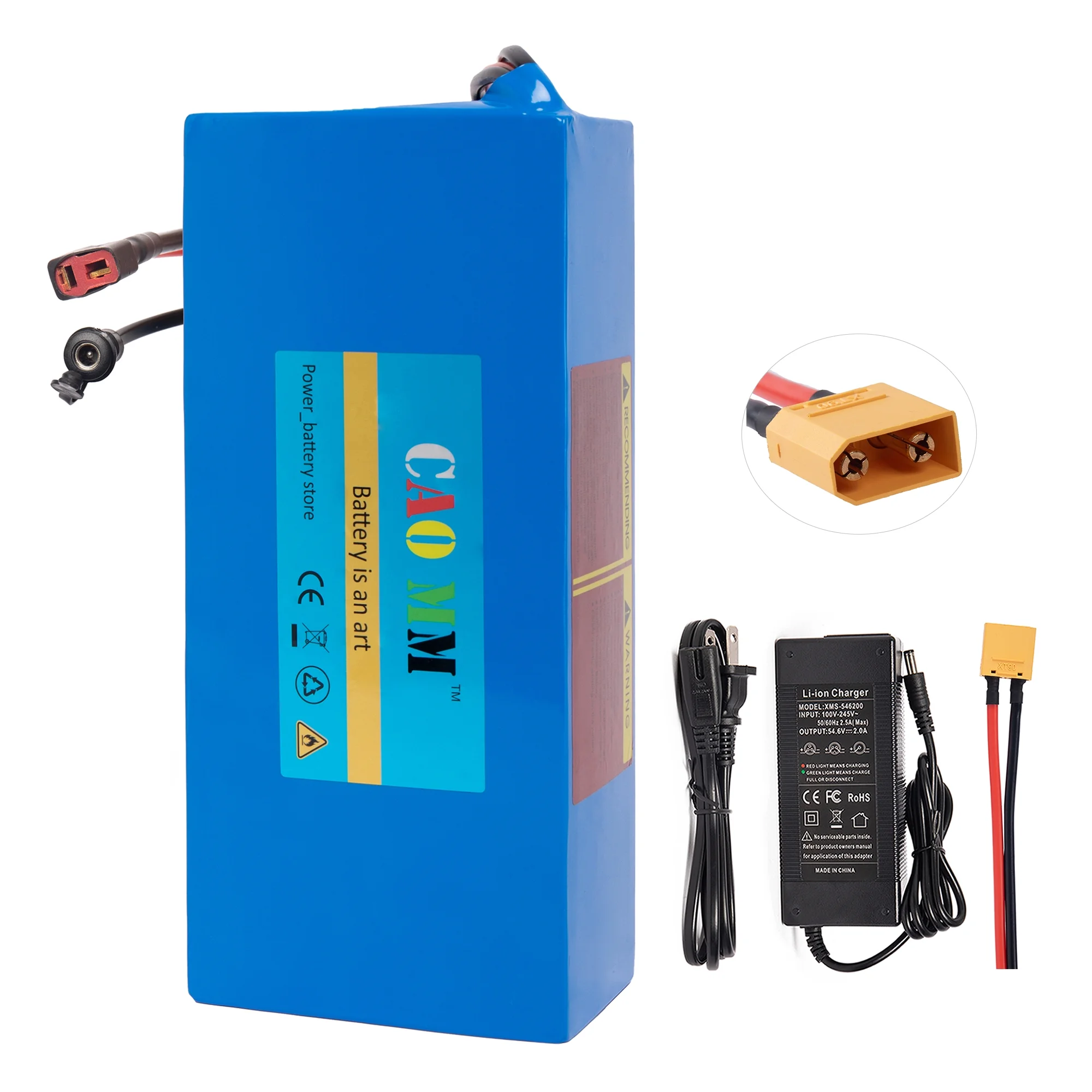 48V 10Ah Ebike Battery with Charger XT90 48V Scooter Lithium Battery for 1000W Electric Bike Motor - Inhomebuy