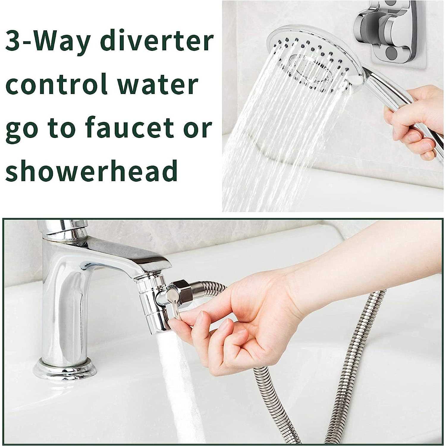 ZCONIEY Sink Faucet Sprayer Attachment Hair Pet Rinser Showerhead with Stop Water-saving Function - Inhomebuy