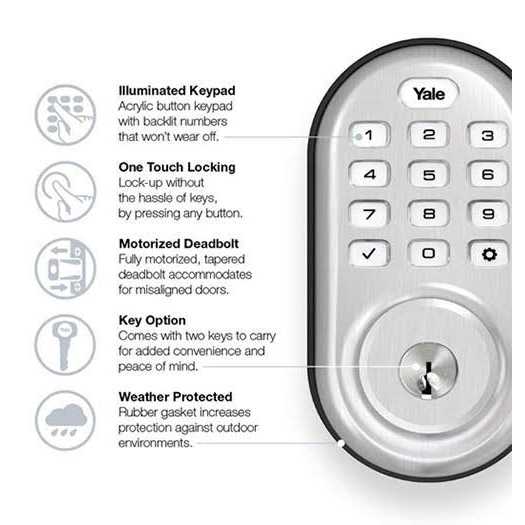 Yale Assure Lock Push Button Deadbolt with Z-Wave YRD216ZW210BP - Inhomebuy