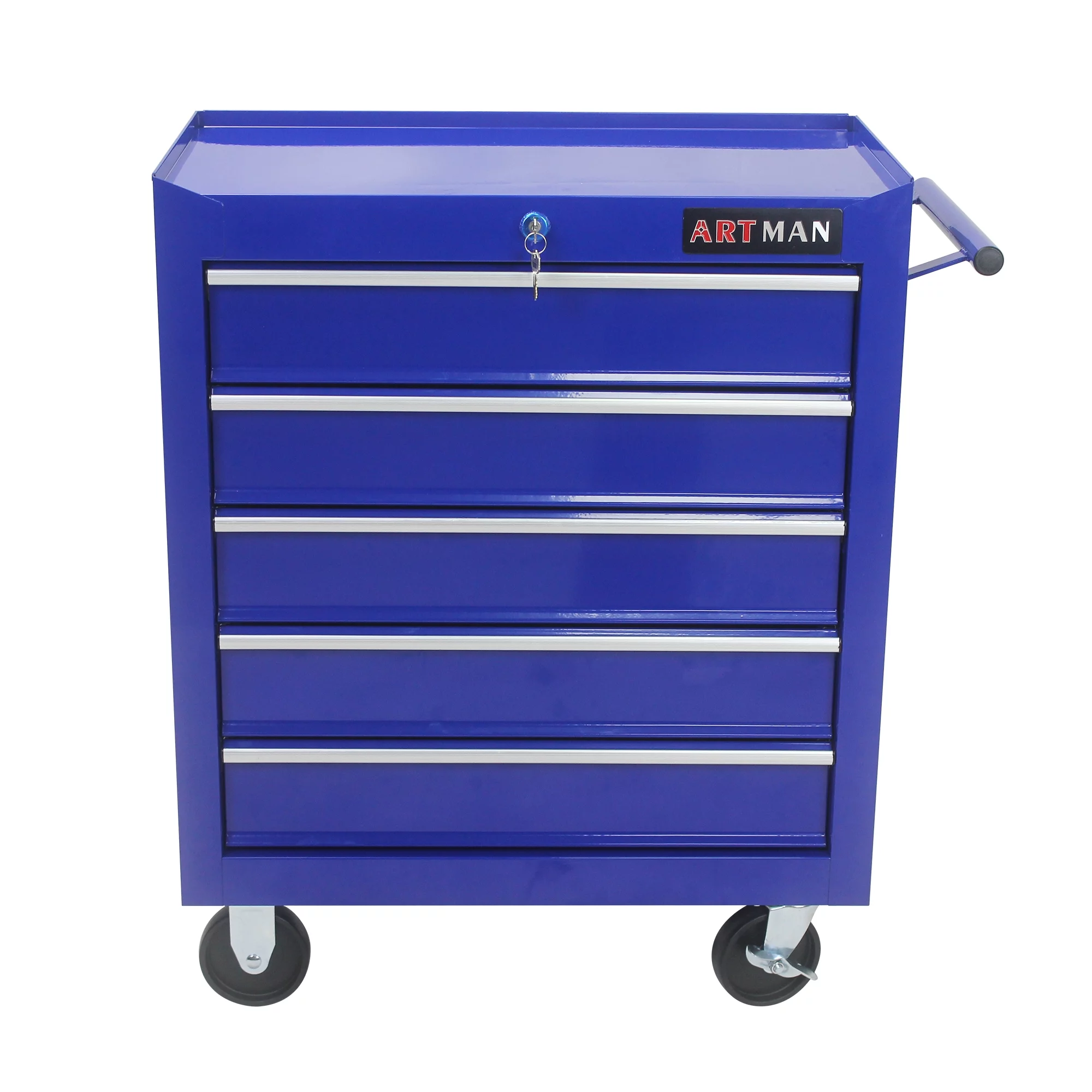 5 Drawers Rolling Tool Chest Cabinet with Wheels, Tool Storage Cabinet and Tool Cart Organizer for Garage Warehouse Workshop, Blue - Inhomebuy