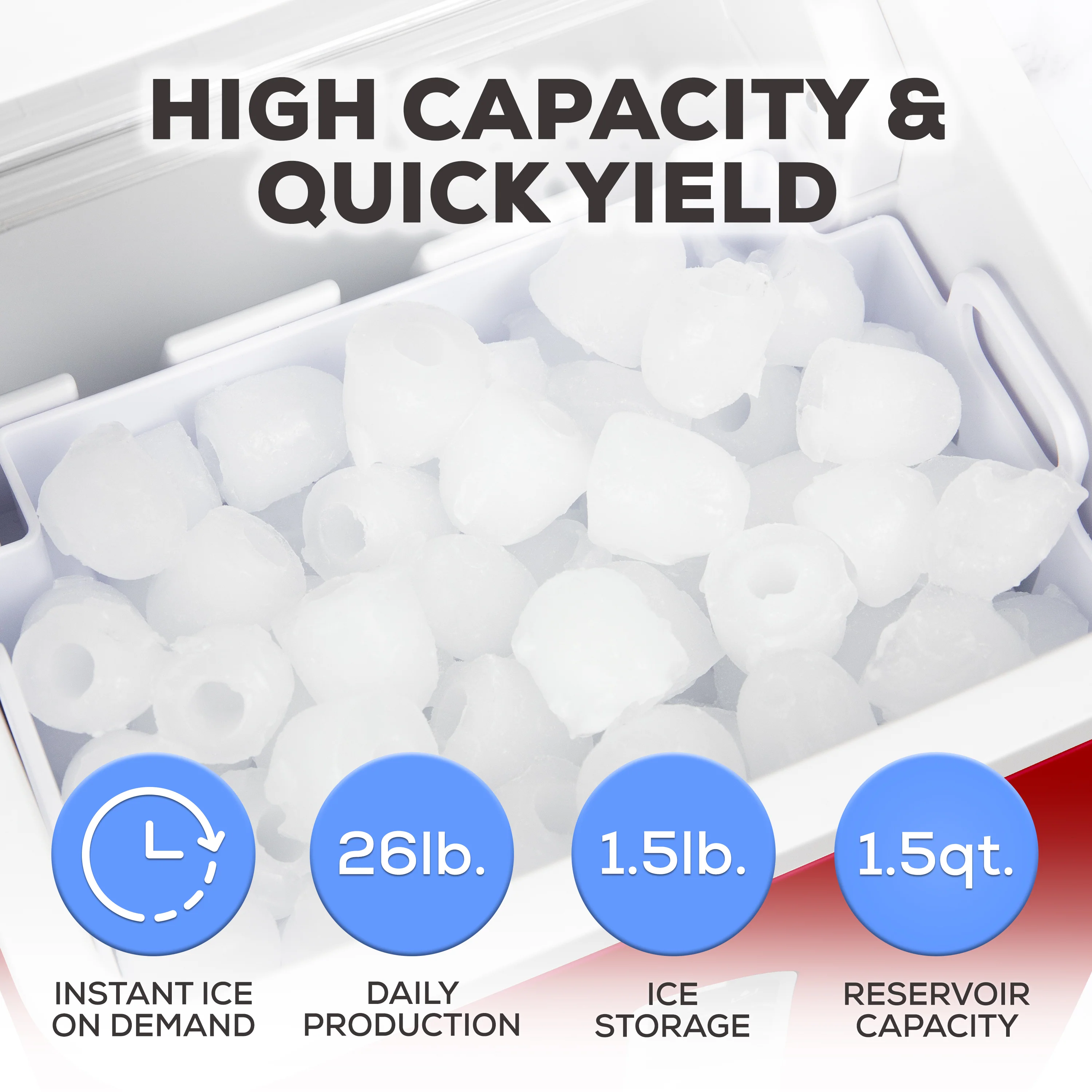 Igloo Automatic Self-Cleaning 26-Pound Ice Maker, Red - Inhomebuy