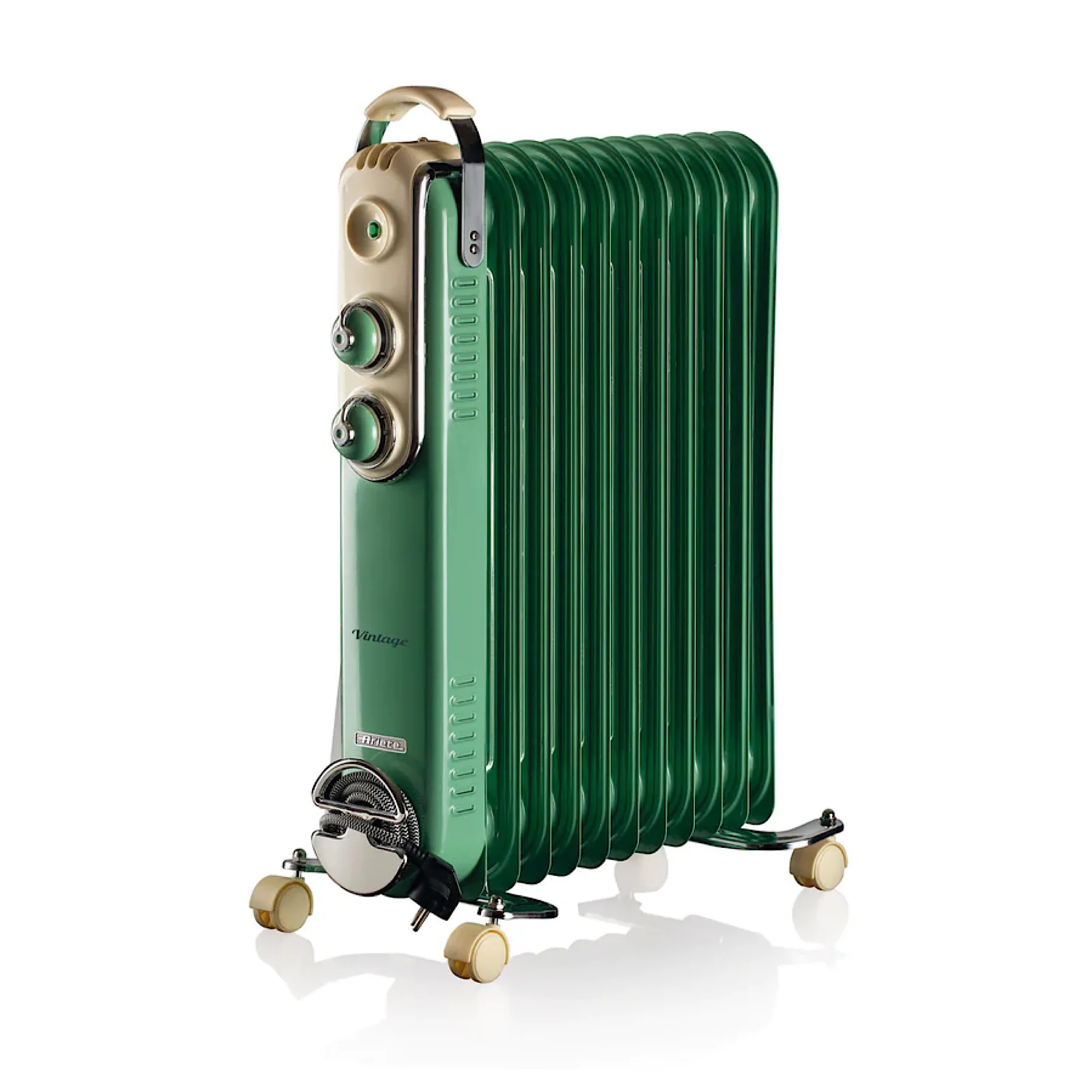 Vintage Oil Radiator 11 fins 2500W GREEN - Inhomebuy