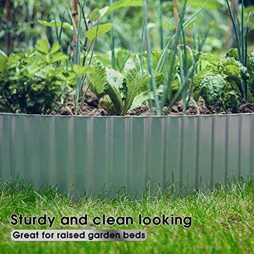 Worth Garden 20 ft. x 6 in. Galvanized Steel Corrugated Landscape Lawn Edging - Inhomebuy