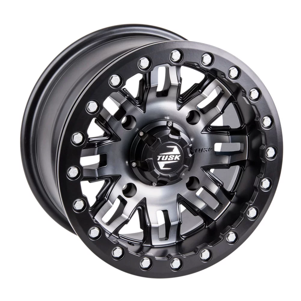 4/137 Tusk Teton Beadlock Wheel 15x7 5.0 + 2.0 Gun Metal/Black For CAN-AM Defender HD10 Pro Lone Star 2021-2022 - Inhomebuy