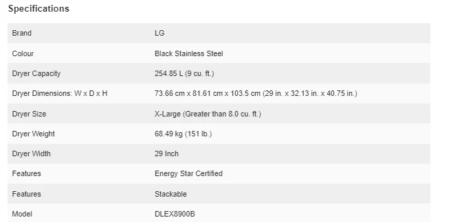 LG 9.0 CU. FT. BLACK STEEL SMART WI-FI ENABLED FRONT LOAD ELECTRIC DRYER WITH TURBOSTEAM AND BUILT-I - Inhomebuy