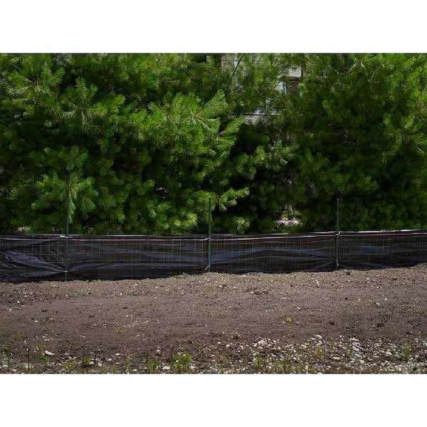 Mutual Industries 100 ft. Black Wire Backed Silt Fence - Inhomebuy