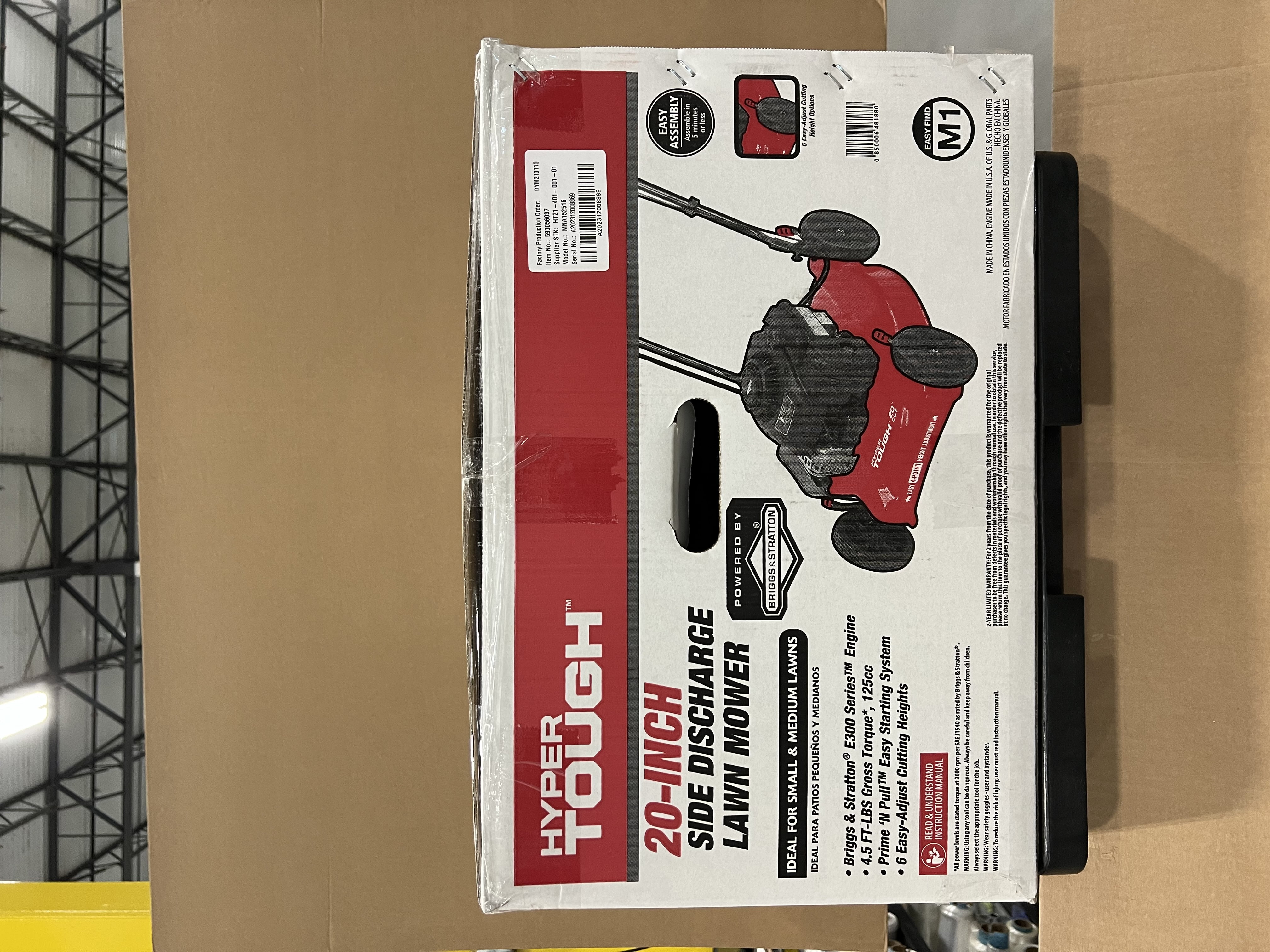 Hyper Tough 20-inch 125cc Gas Push Mower with Briggs & Stratton Engine (Assembled Height 39