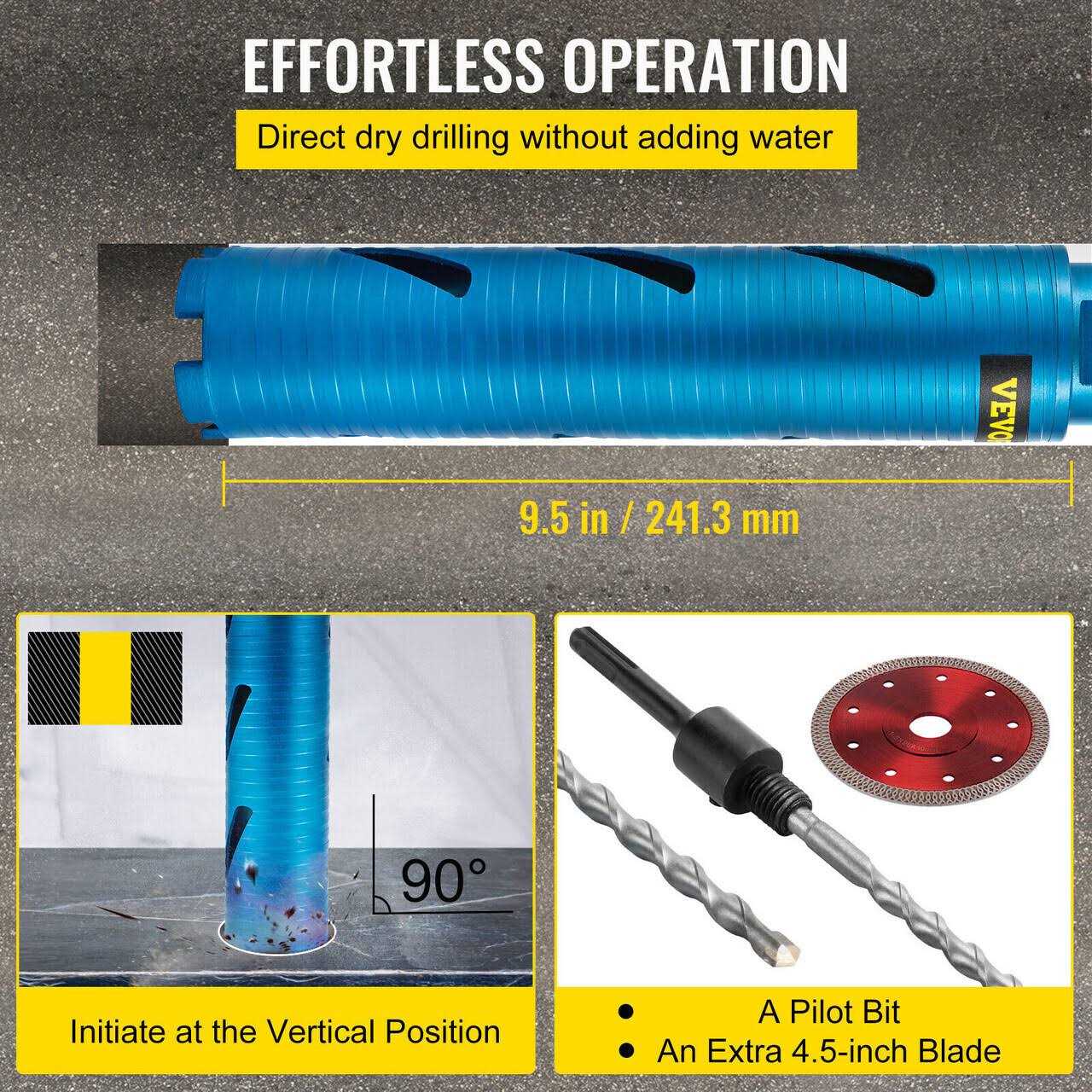 VEVOR Core Drill Bit Diameter 5/8-11 - Inhomebuy