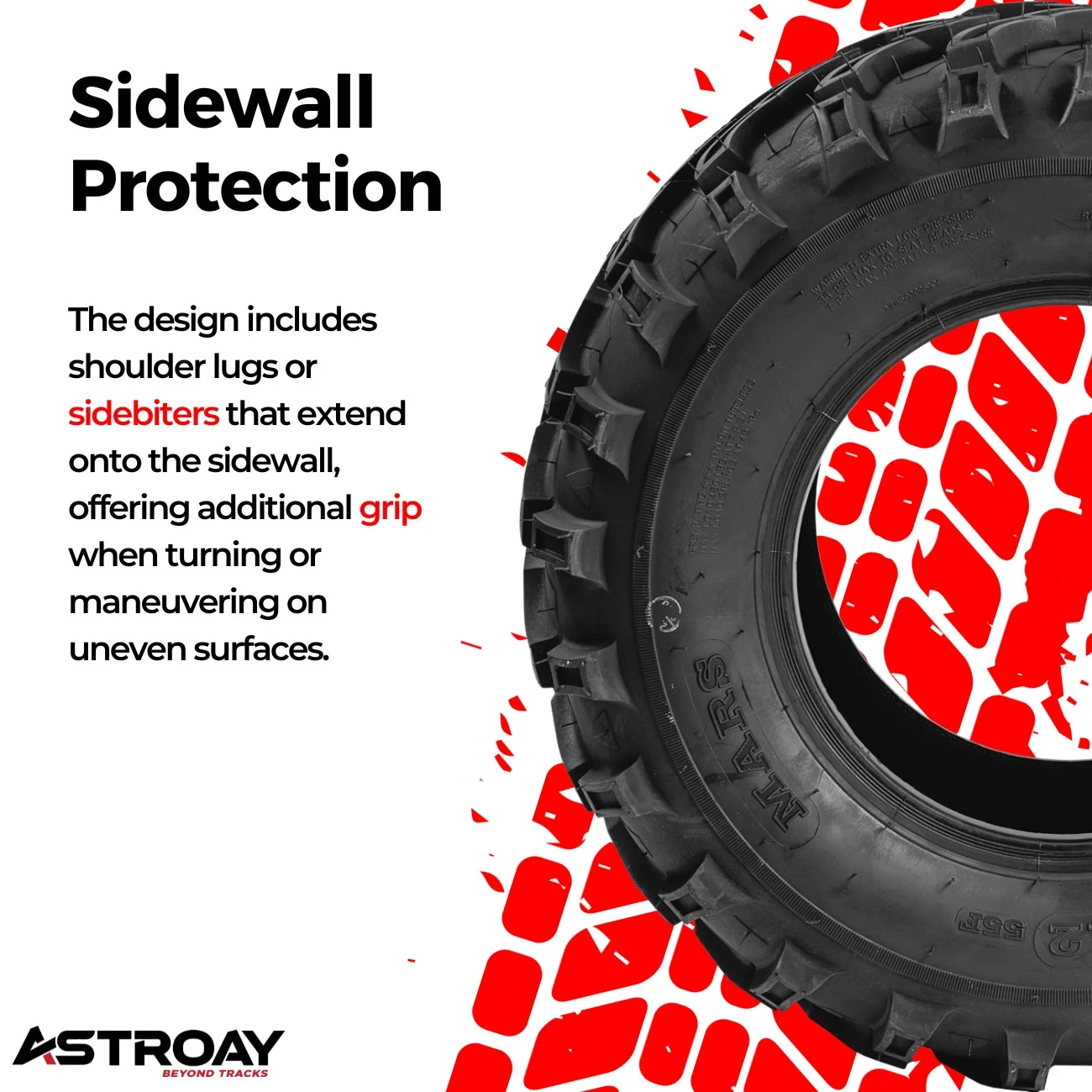 26 x 11 - 12 Astroay Mars-B Utility ATV/UTV Tire - Inhomebuy