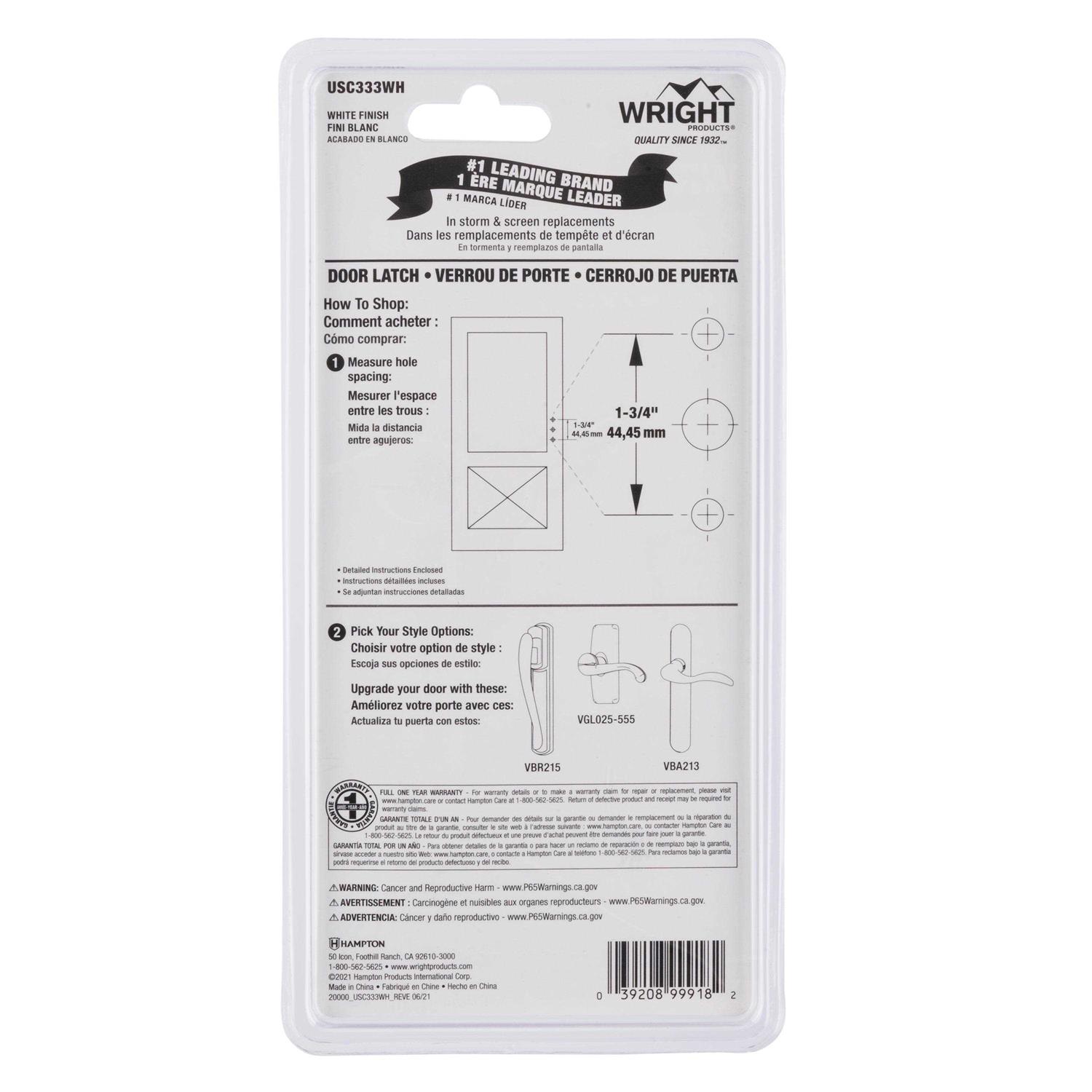 Wright Products Screen & Storm Door Latch Push-Button VC333BL - Inhomebuy