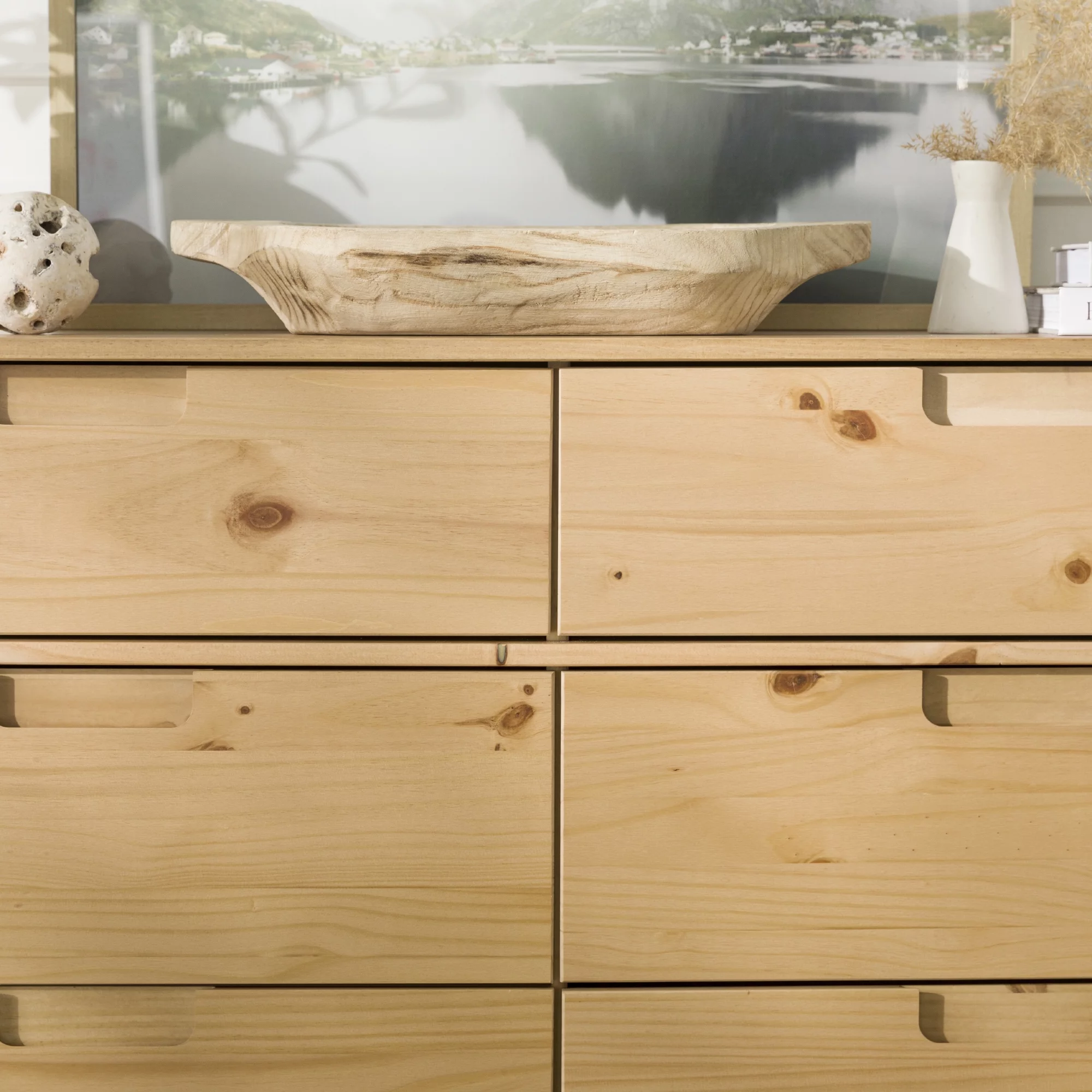 Walker Edison Sonoma 6-Drawer Solid Wood Caramel Dresser - Inhomebuy