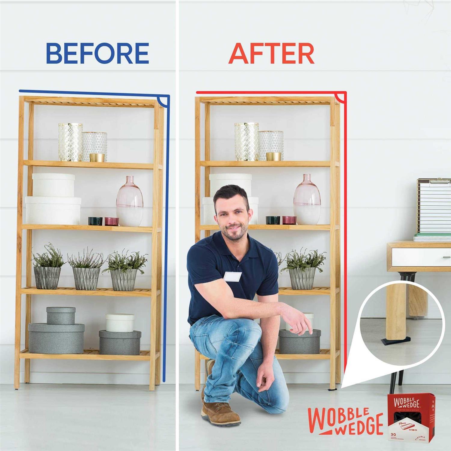 Wobble Wedges Flexible Plastic Shims Multi-Purpose Shim Wedges for Home Improvement and Work - Inhomebuy