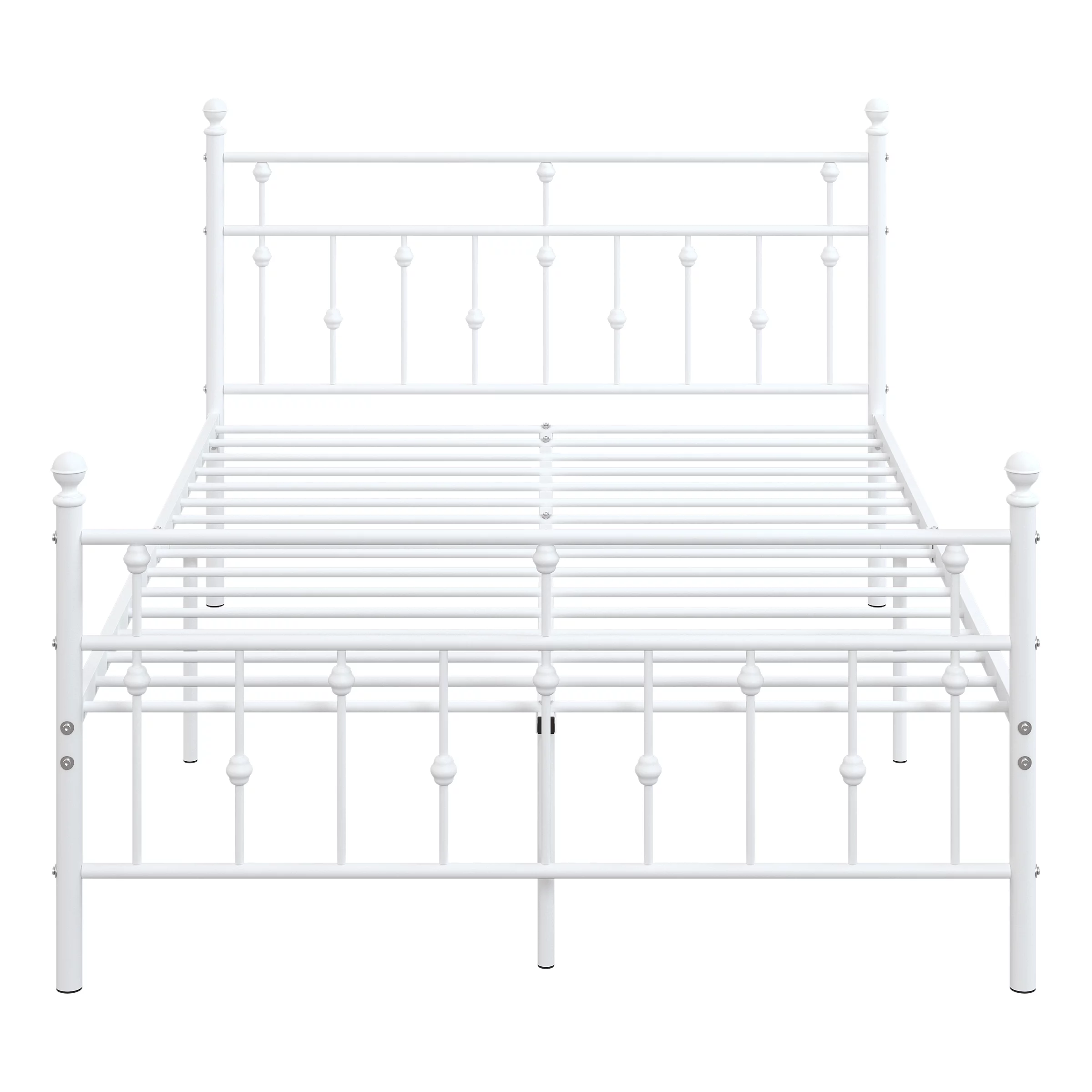 Yoneston Full Size Metal Platform Bed Frame with Retro Headboard Footboard, 14