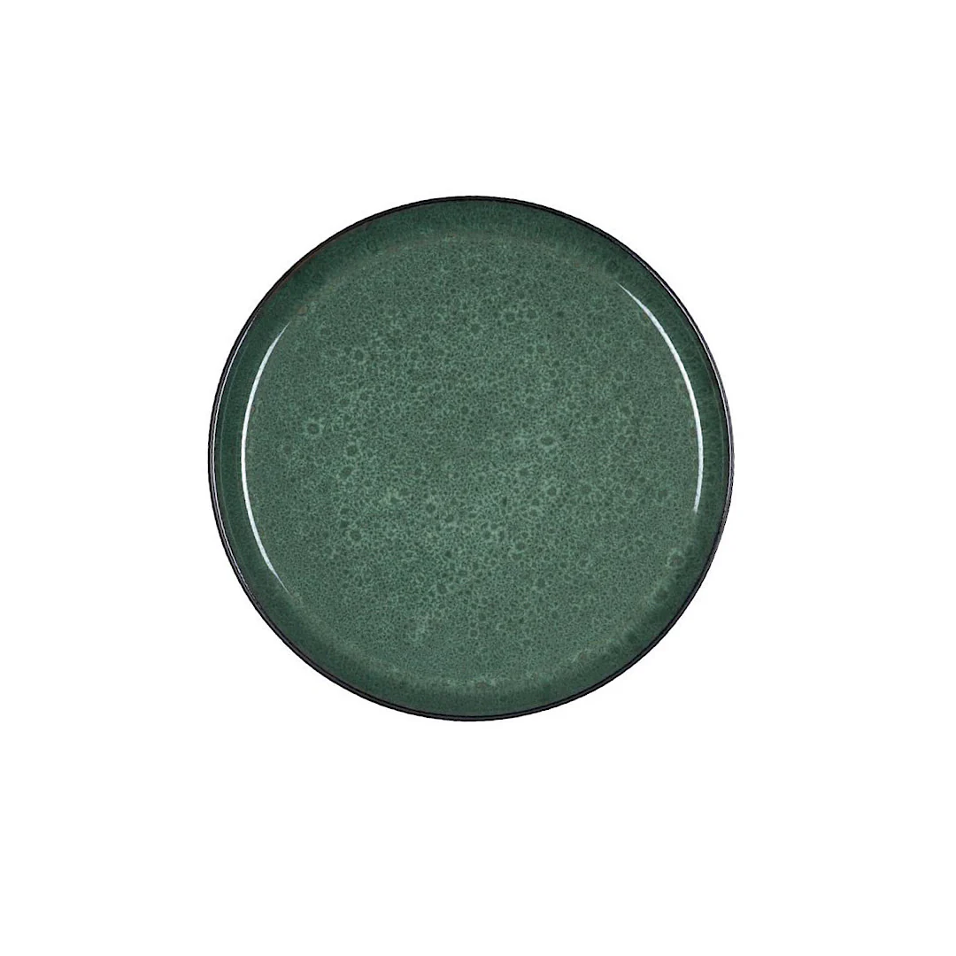 Stoneware Gastro Plate 21 cm Black /Green - Inhomebuy