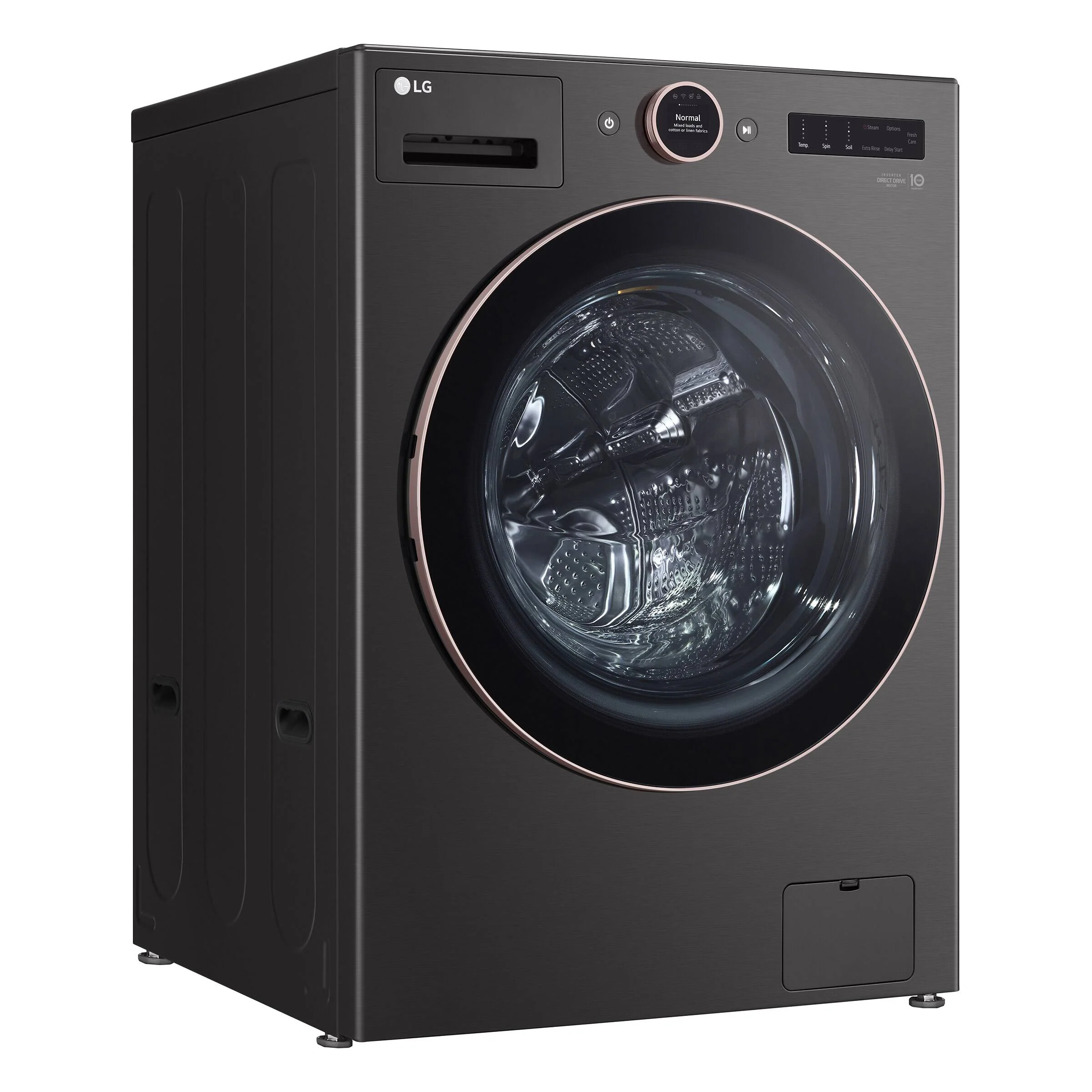 LG 5.8 CU FT. BLACK STEEL FRONT LOAD WASHER WITH TURBOWASH TECHNOLOGY - WM6500HBA - Inhomebuy