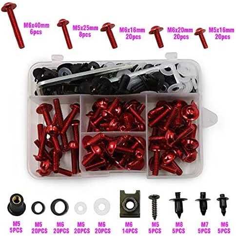 Worldmotop Fairing Bolt Kit Screws Fasteners Universal Compatible with Yamaha Honda Kawasaki Suzuki BMW,Fairing Bolt Kits Metric Bolts and Nuts Kit - Inhomebuy