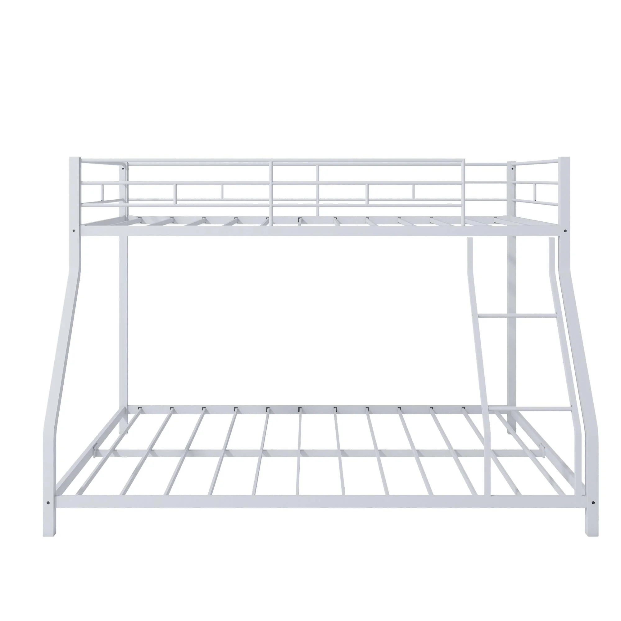 Twin Over Full Bunk Bed, Heavy-duty Metal Bunk Beds Twin Over Full Size, Low Profile Metal Bunk Bed, Space-saving Bunkbeds Frame for Kids Teens, Modern Kids Furniture, No Spring Box Need, Black - Inhomebuy