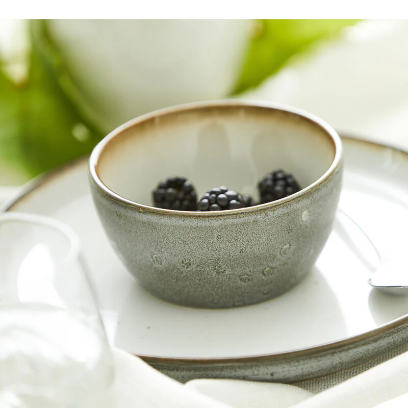 Stoneware Bowl 10cm Grey/ Cream - Inhomebuy