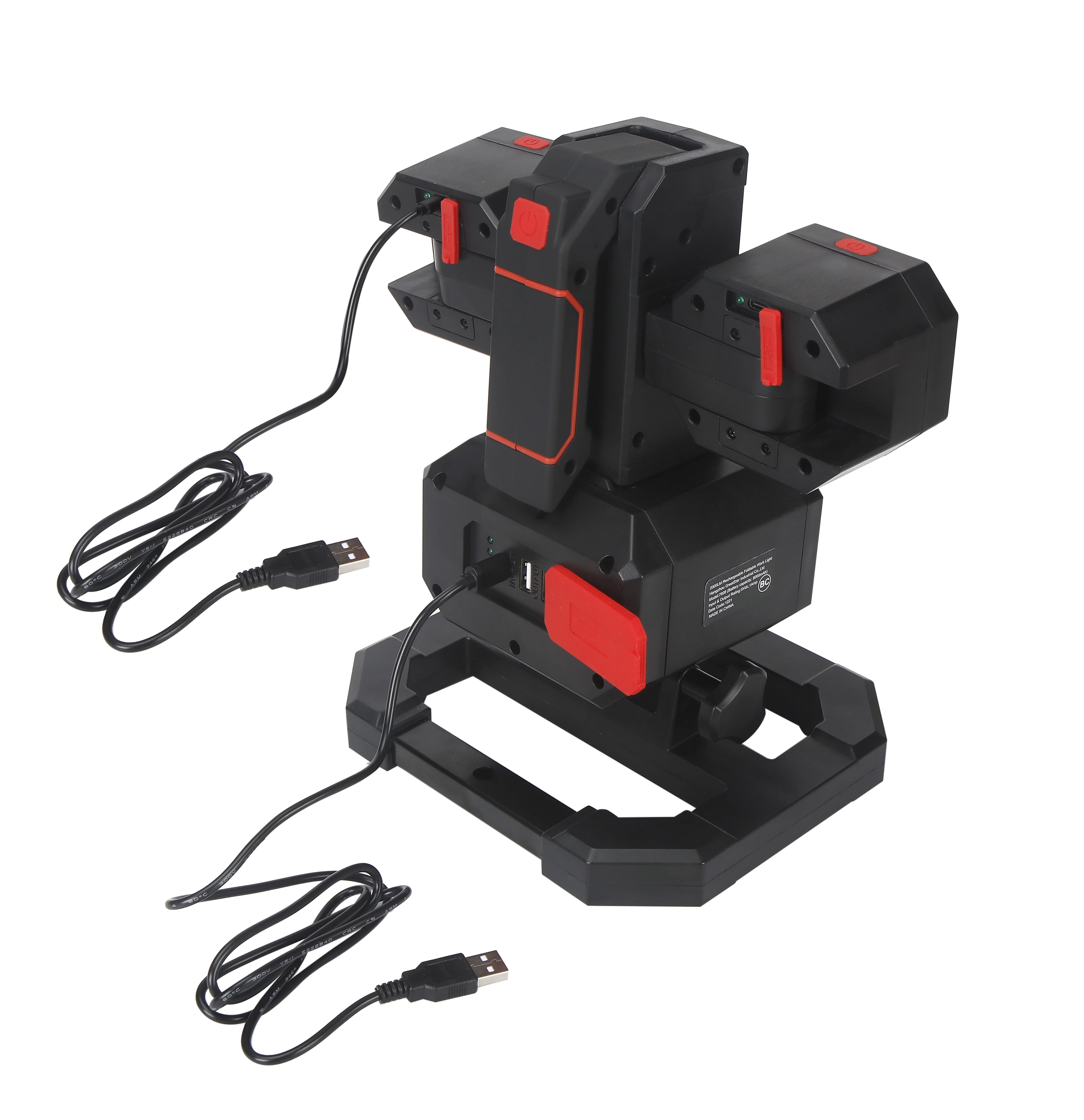 Hyper Tough 2000-Lumen LED Rechargeable Work Light & Detachable Spotlight - Inhomebuy