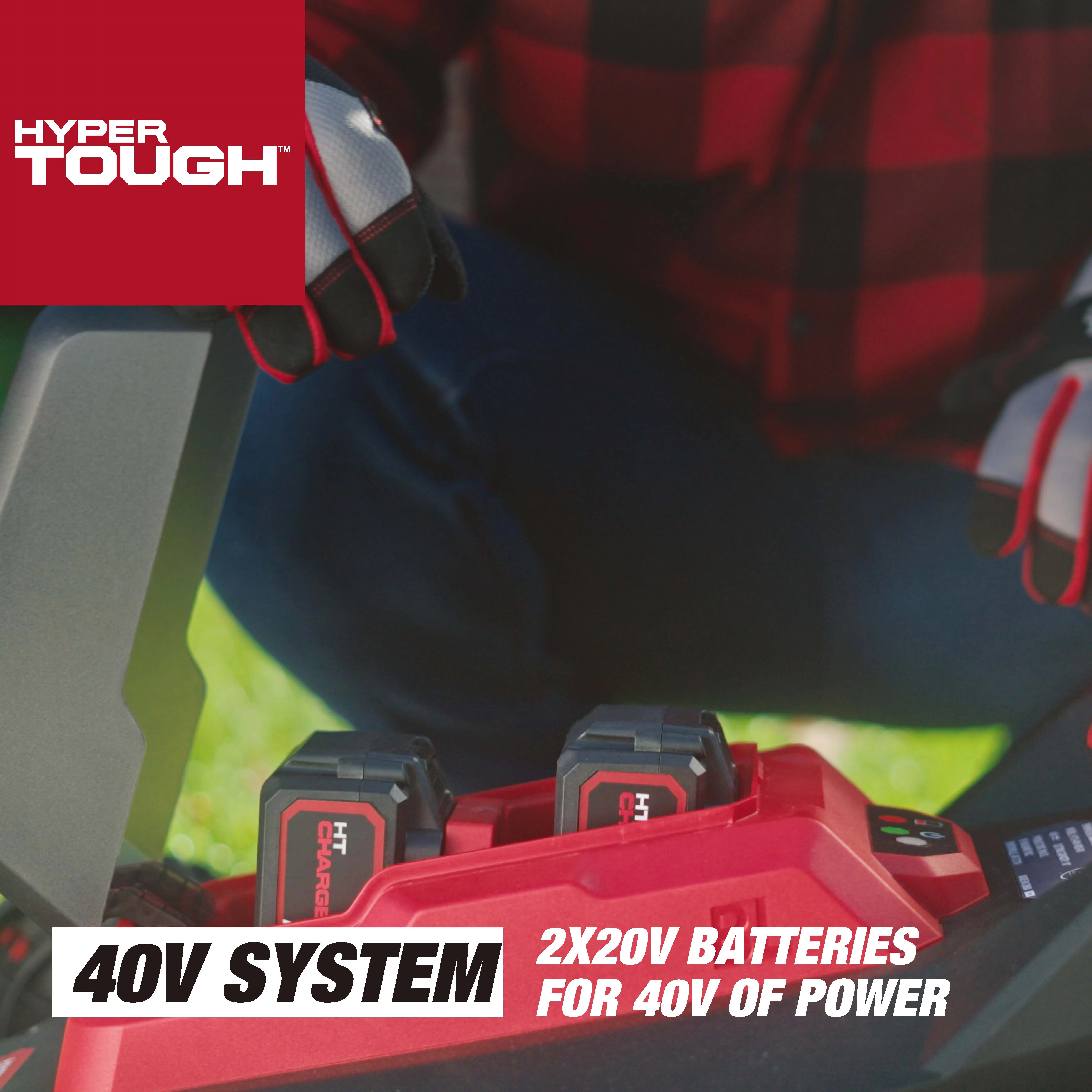 Hyper Tough 40V 18-inch Battery Powered Brushless Push Mower Kit, HT13-401-003-01 - Inhomebuy