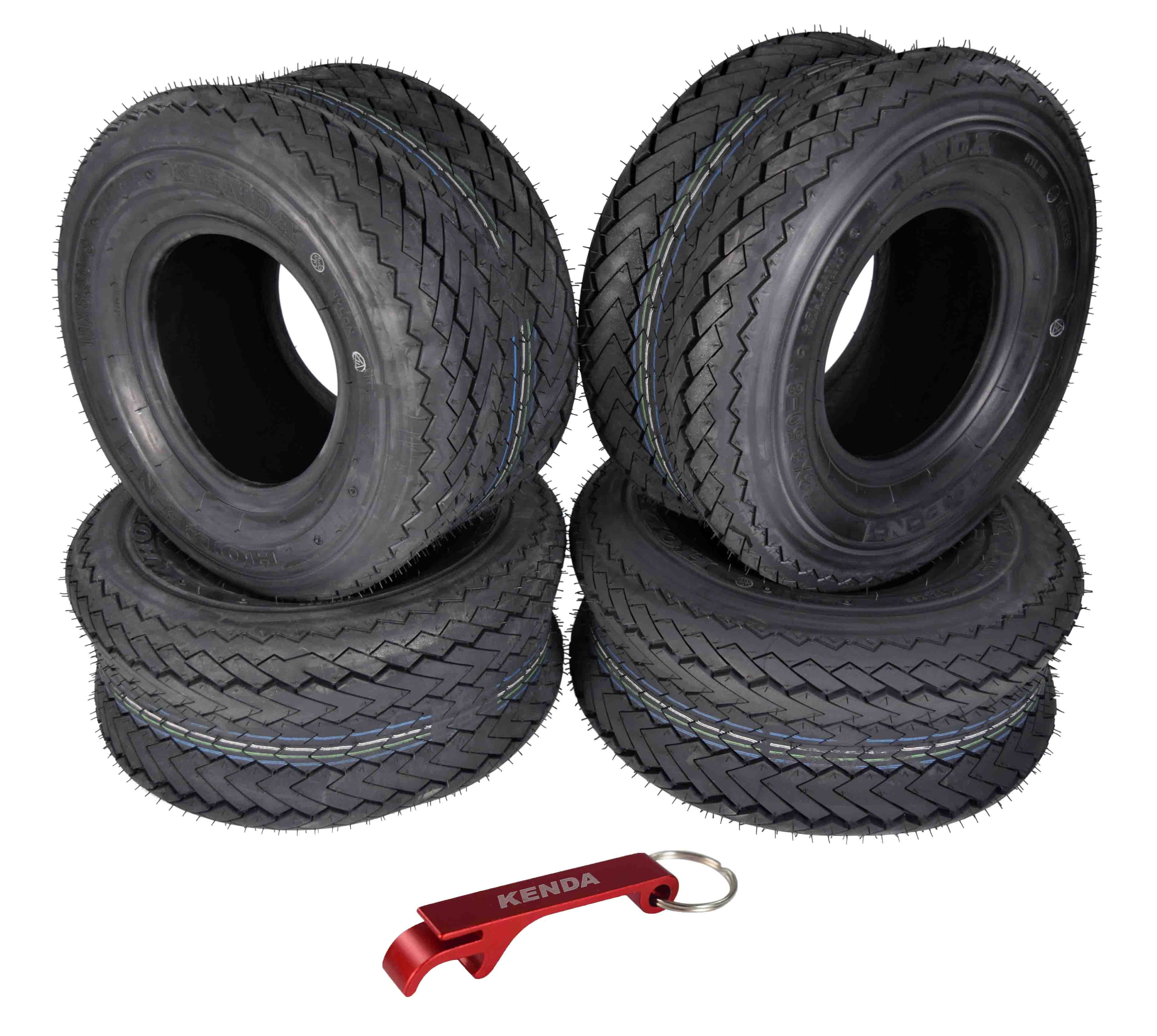 Kenda 243510L5 18x8.5-8 Hole-N-1 4 Ply Tubeless Golf Cart Turf Tires 4 Pack - Inhomebuy