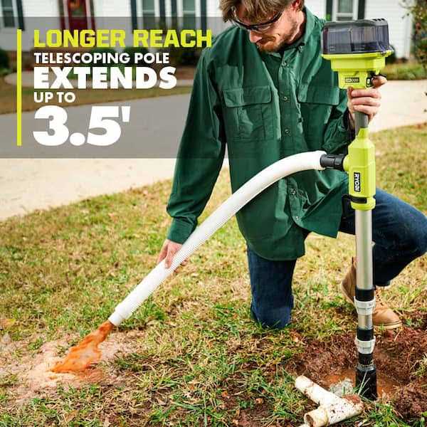 RYOBI ONE+ 18V Cordless 1/6 HP Telescoping Pole Pump with 2.0 Ah Battery and Charger - Inhomebuy