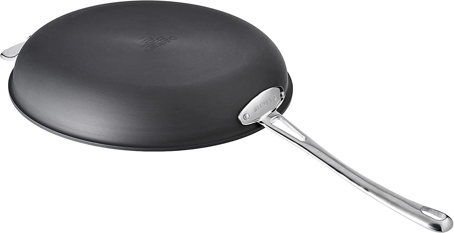 Cuisinart Contour Open Skillet w/ helper handle: 30cm, hard anodized, non-stick | 6422-30HUC - Inhomebuy