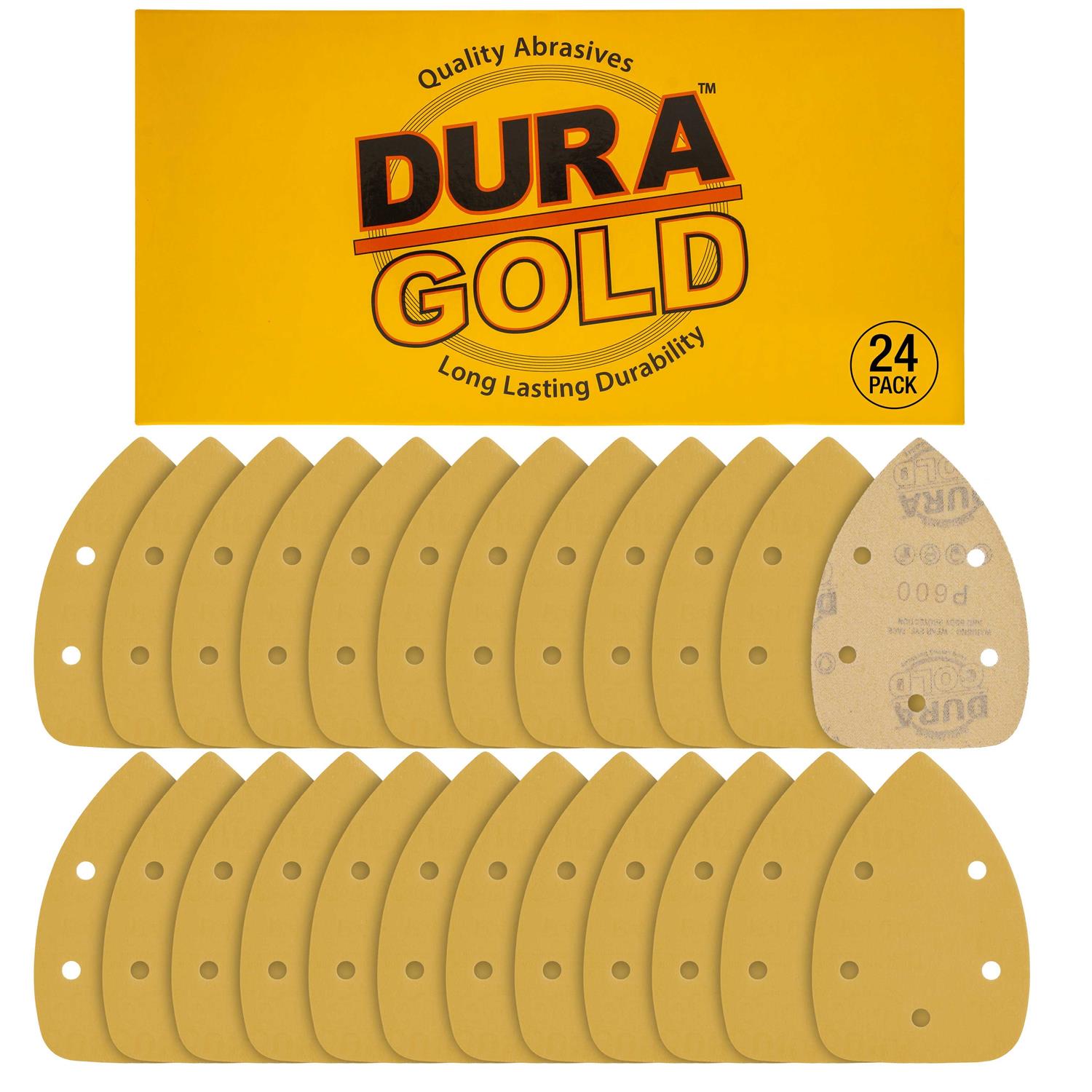 Dura-gold Grit 5-Hole Hook & Loop Sanding Sheets for Mouse Sanders - Inhomebuy
