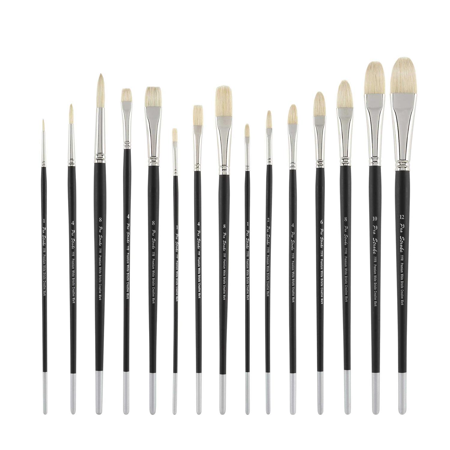Creative Mark Paint Brush Set Mimik Hog Professional Synthetic Hog Bristle Brushes for Acrylics - Inhomebuy